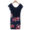 Sexy Womens Sleeveless Floral Printed Holiday Party Short  Dress