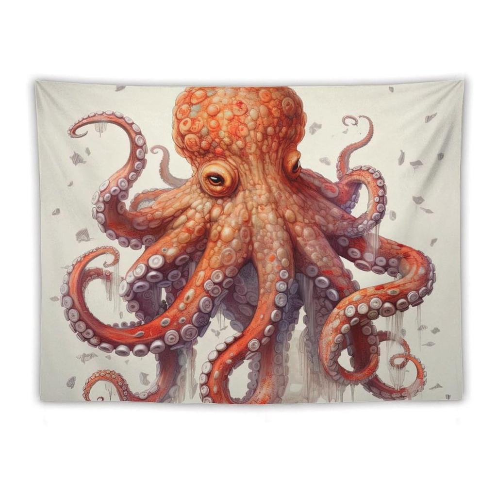 Psychedelic Octopus Tapestry Ocean Monster Tapestry Abstract Style Tapestry Home Living Room Bedroom Dorm Decor Background Cloth