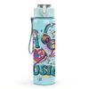 1PC Colorful DJ Music Girl Cartoon 750ml Color Plastic Sports Water Bottle Leakproof Flip Straw Lid Suitable for Sports Office Home Use