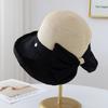 Women's Summer Wide Brim Bucket Hat Bow-Knot Patchwork Fisherman Style Beach Accessory