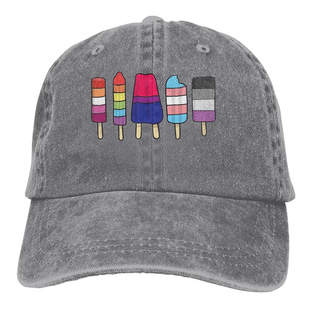 Adjustable Solid Color Baseball Cap Popsicles Washed Cotton LGBT transgender Sports Woman Hat