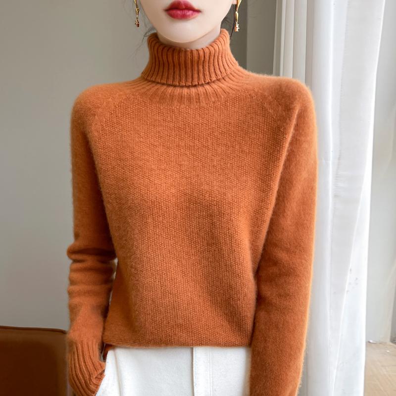 Women's Cashmere Sweater Qinghe Cashmere 30% Cashmere 70% Wool Autumn and Winter Cashmere Thick Pullover Soft and Warm