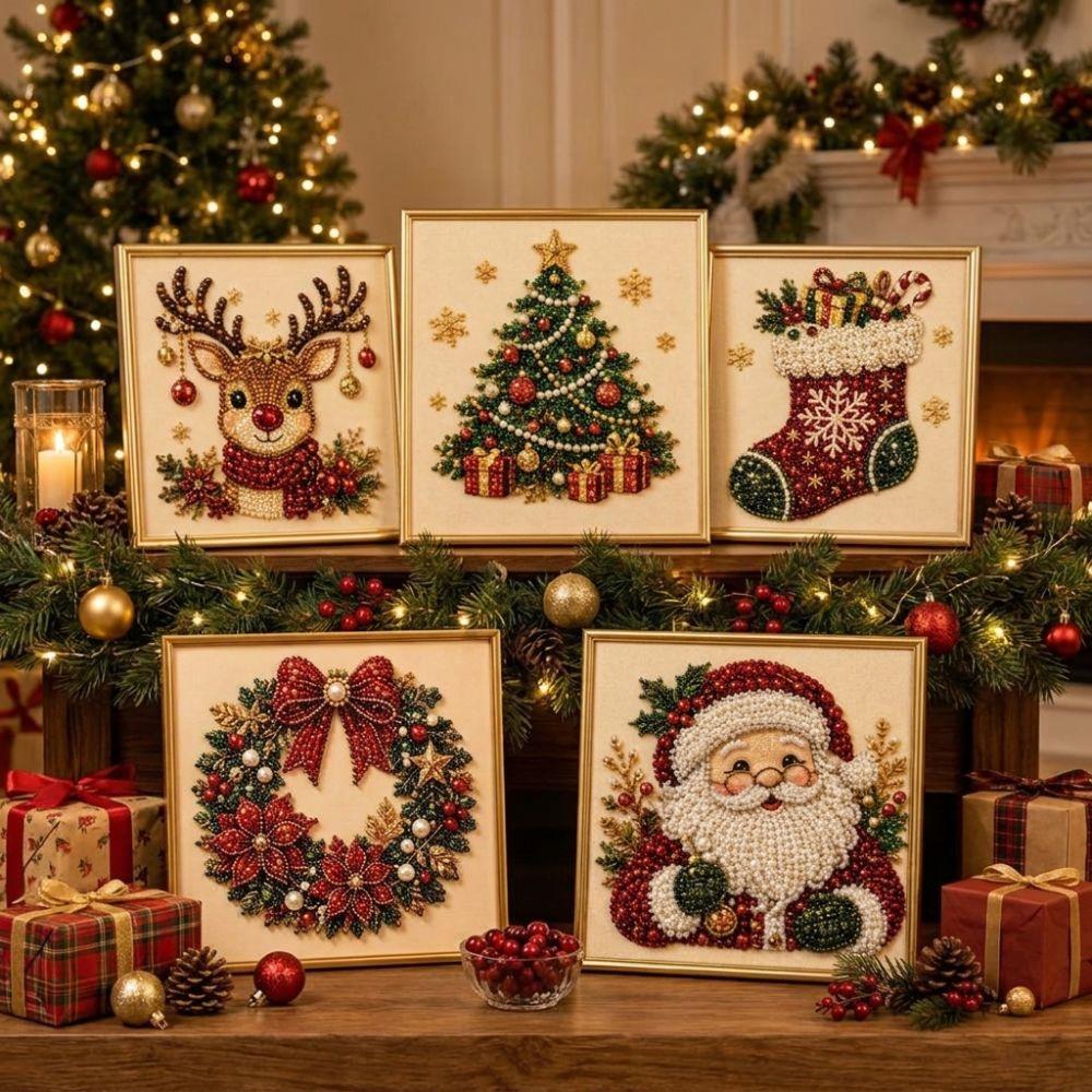 3D Pearl Art DIY Pearl Bead Art Set With Frame Home Christmas Wall Decor Home Wall Decor