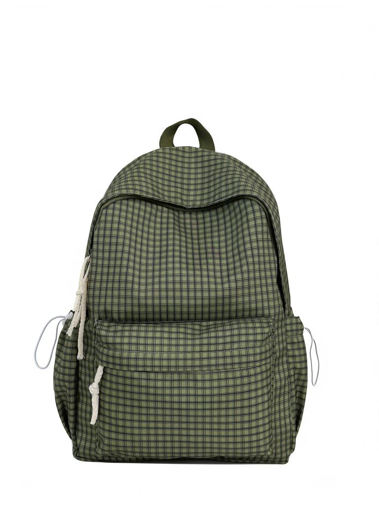 Vintage Plaid Ins Style Backpack Cute Korean Travel Daypack Lightweight Waterproof for Students Less
