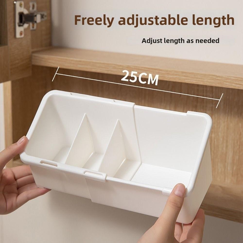 Expandable Design Cosmetic Storage Box White Desktop Storage Rack  Bathroom Organization