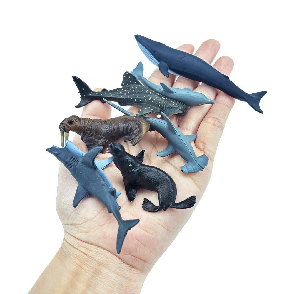 12pcs/set pvc Simulated Sea Life Toy Model Realistic Marine Animals Whale Shark Dolphin Turtle Birthday Gifts for Kids