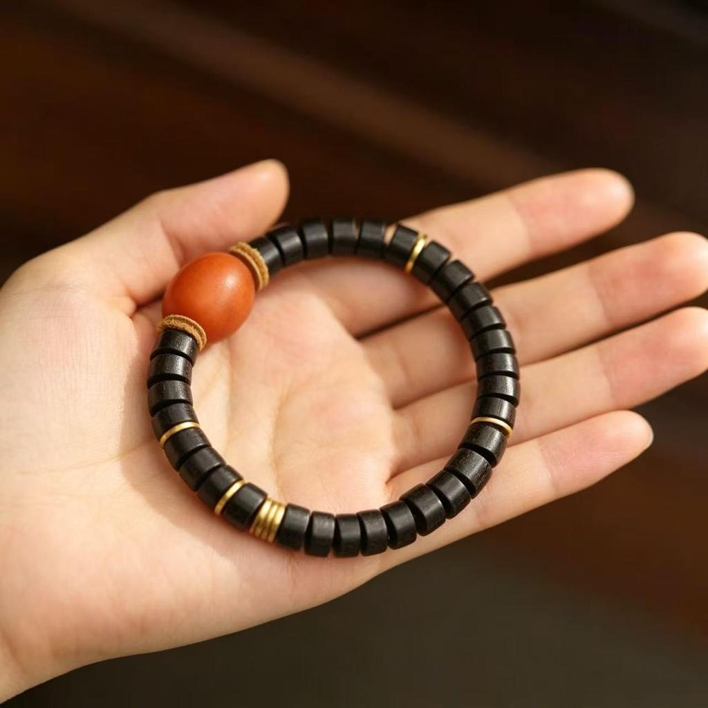 Boutique Ebony Imitation Beeswax Ethnic Prayer Beads Bracelet for Women