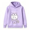 Cute Cartoon White Kitten Print Kids Hoodie, Soft Cozy Pullover Sweatshirt for Boys Girls, Casual Long Sleeve Top for Daily Wear Autumn Winter