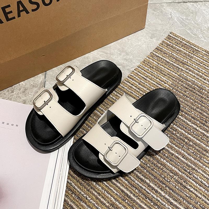 

Fashion Thick-soled fashionable outdoor sandals for women in spring, new belt buckle casual slip-on lazy flip flops 40