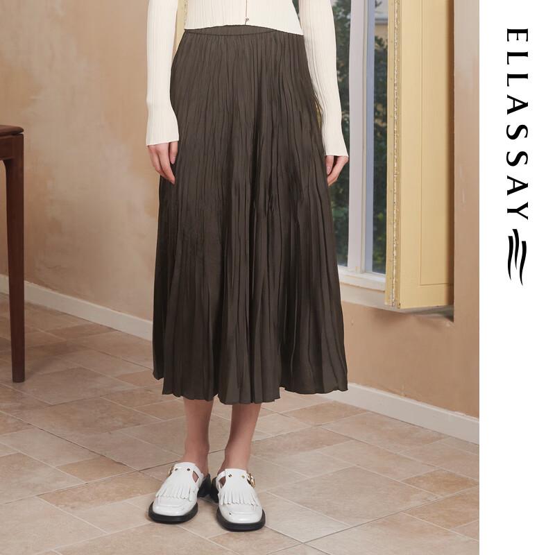 ELLASSAY Summer Retro Pleated A-line Midi Skirt XS
