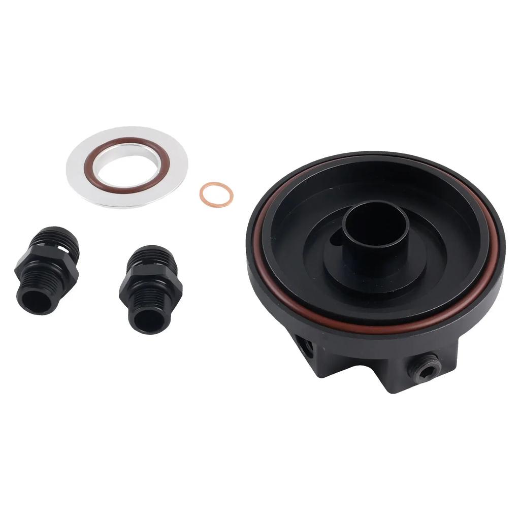 Easy Install Oil Filter Cap With Oil Cooler Fittings for BMW M50 S50 S52 S54 E36 E46 Aluminum Replacement 11421711075