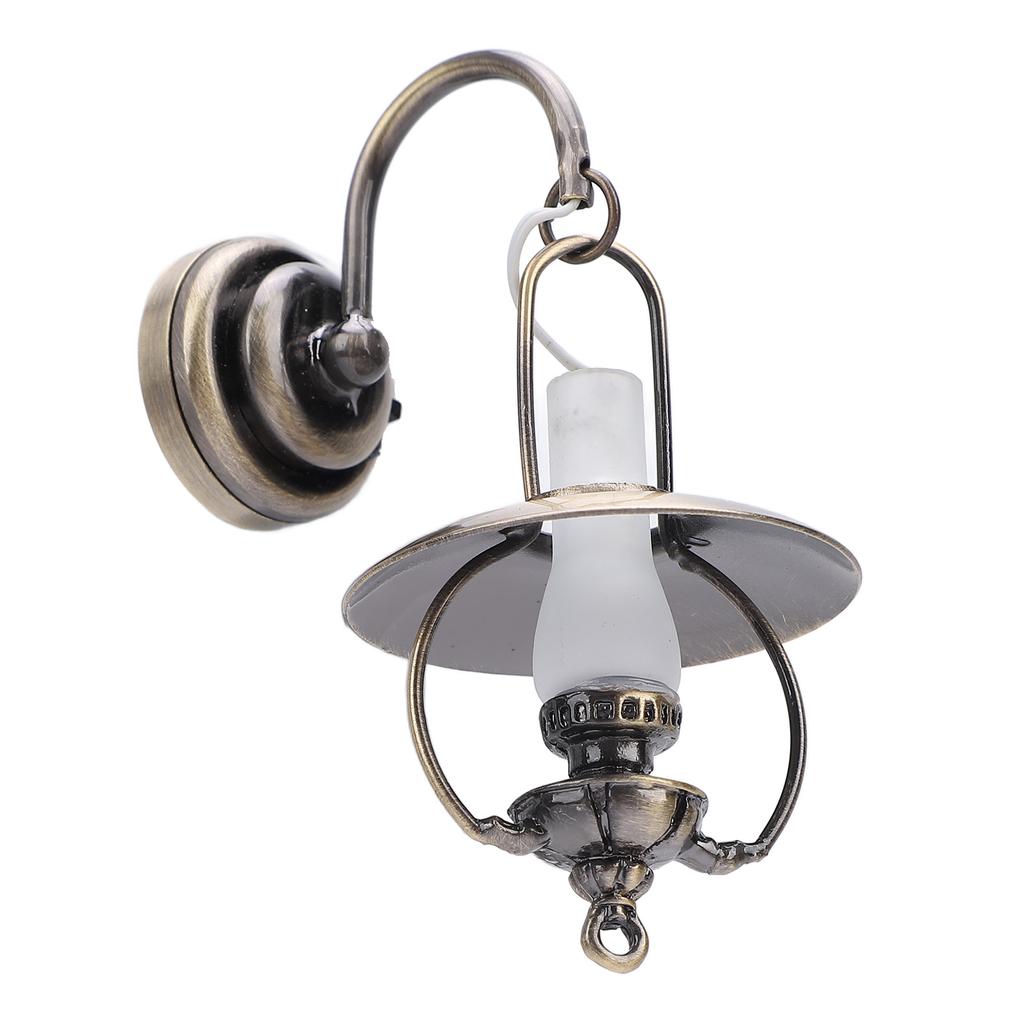 1:12 Doll House Vintage Kerosene Lamp Style Wall Lamp Doll House Furniture Lighting Decoration Doll