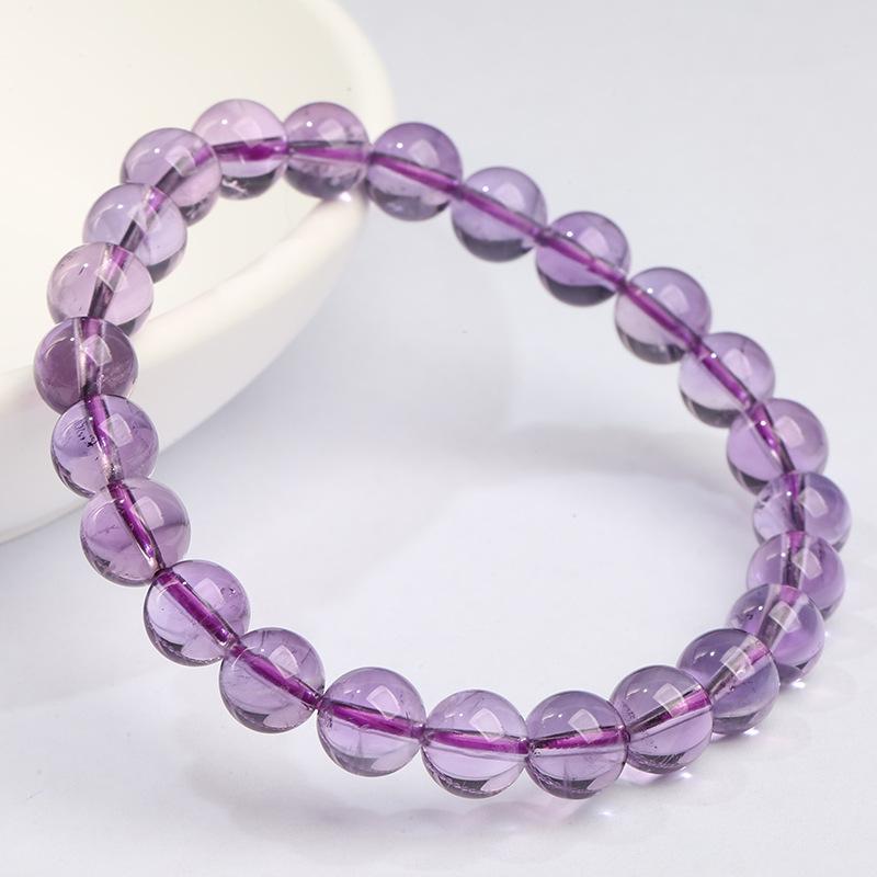 Hongchu Crystal Natural Light Amethyst Bracelet Brazilian Amethyst DIY Fashion Bracelet