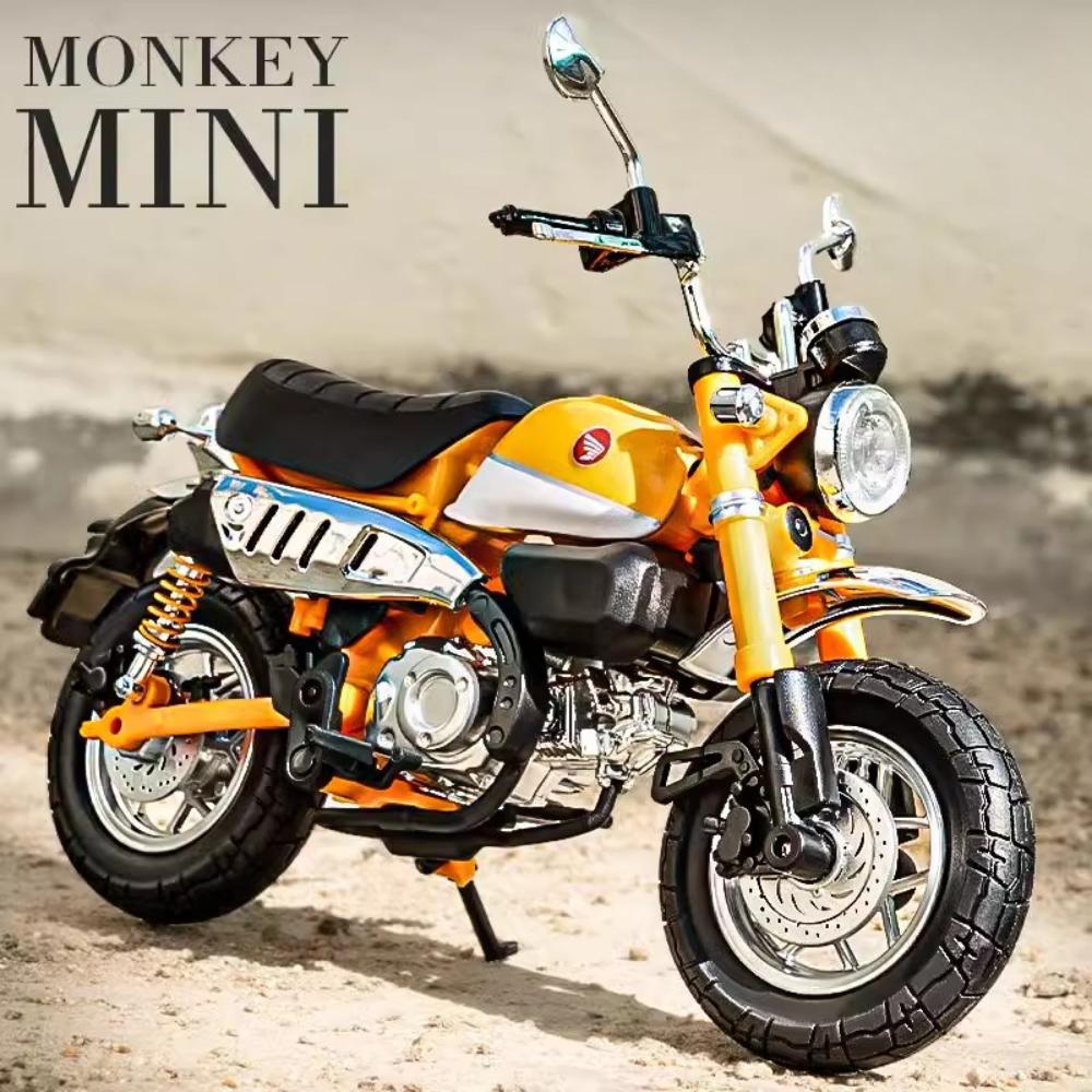 1/12 Honda Monkey Alloy Toy Motorcycle Model Car with Sound Light Rear Wheel Suspension Motorbikes Vehicle Models for Children