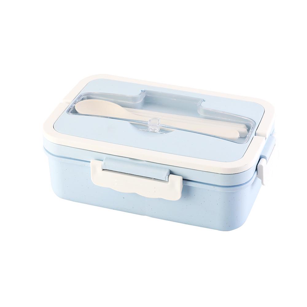 Wheat Straw Lunch Box Set - Microwave Safe & Sealed for Students and Office Workers