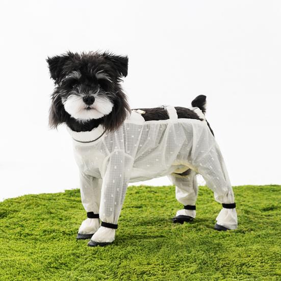 Pet Anti Dust Pants Waterproof Anti-Slip Dog Paw Protector Shoes Rain Boots with Adjustable Suspender Dirty-Proof Belly for Outdoor Hiking Walking