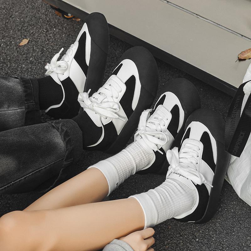 Ugly cute fluffy shoes original autumn new student platform casual retro moral training board shoes