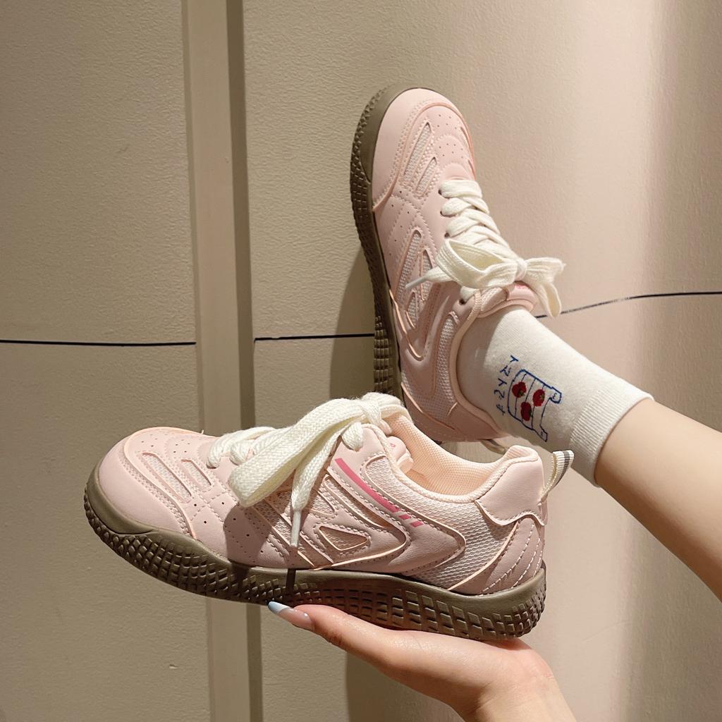 Simple and Fashionable Little White Shoes Summer New Breathable and Versatile Mesh Thick-soled Round Head Women's Shoes Casual Shoes