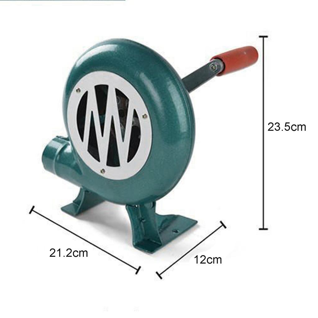 200W Tragbarer Gebläse Handventilator Ofen Handkurbelwerkzeug für Außenluftgebläse Eisenzahnrad Manuell Grillanzünder