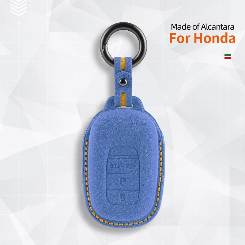 Car Key Case Cover Shell For Honda Civic Accord Hrv Crv 3 4 Button Suede Remote Protector Interior Accessories