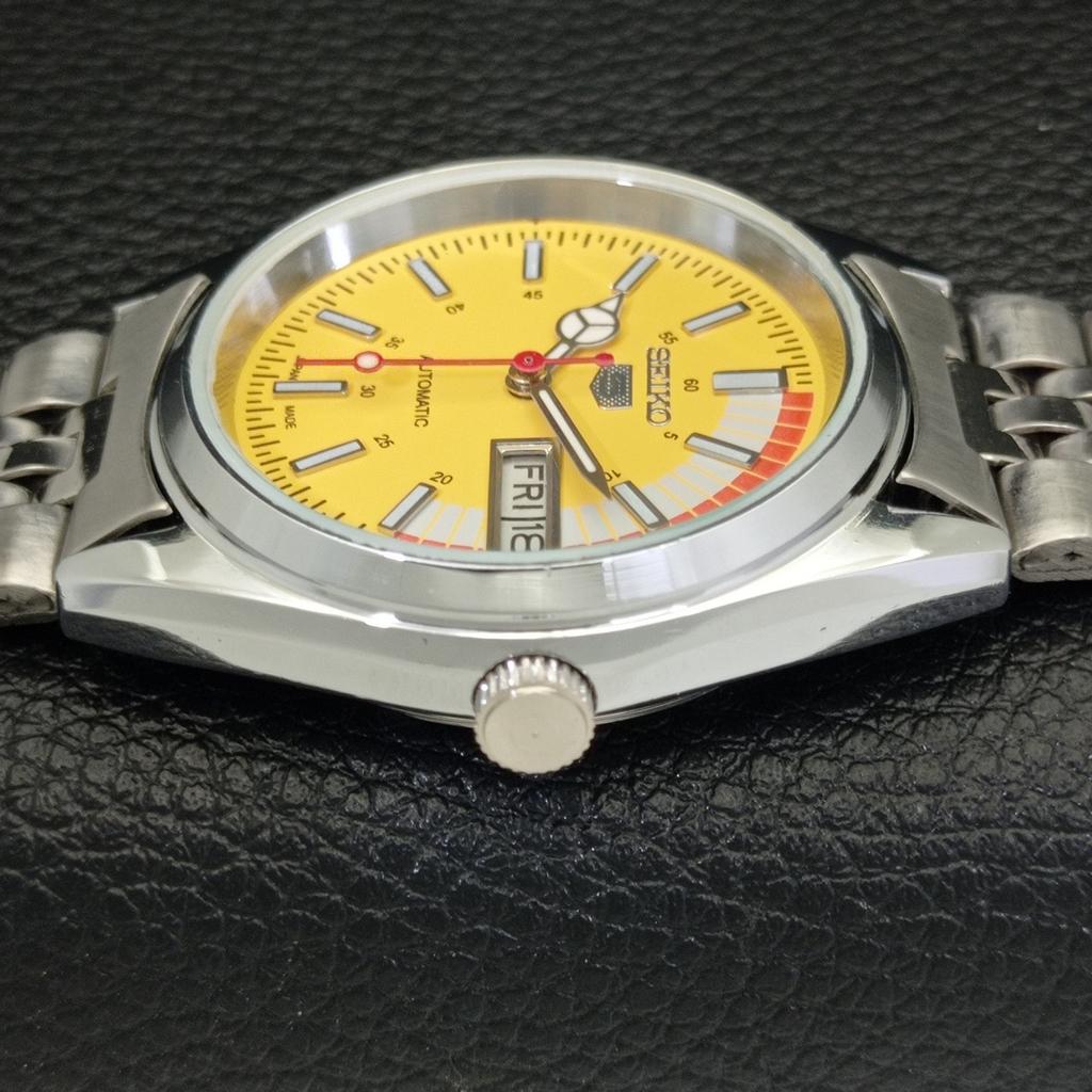 JAPAN VINTAGE REFURBISHED SEIKO 5 AUTOMATIC 6309A MENS YELLOW WATCH A440875-d Sk-a440875-2