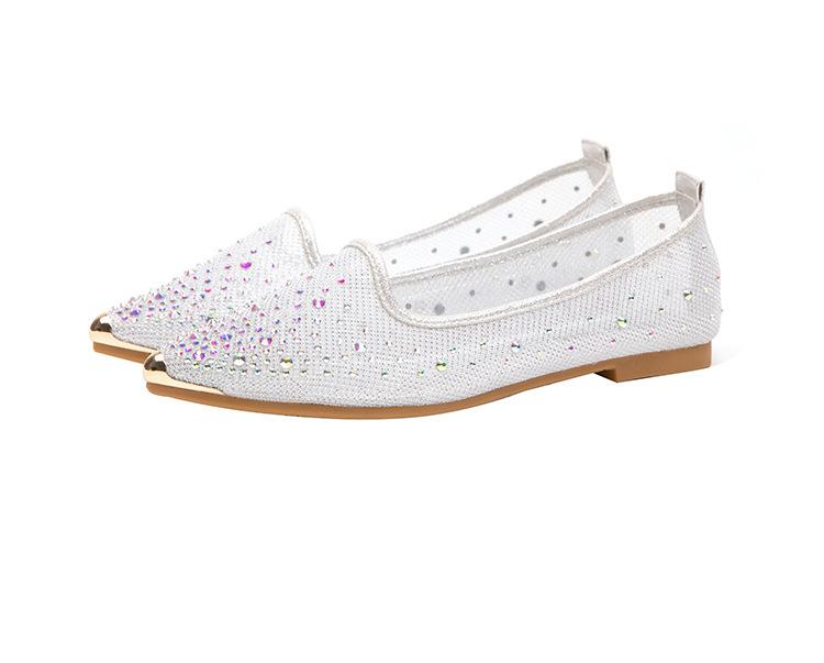 

Fashion Crystal Breathable mesh metal pointed toe ballet flats woman fairy slip on rhinestone moccasins shoes women zapatos de mujer2025 5