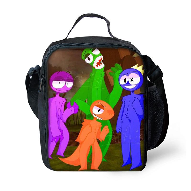 Rainbow Friends Rainbow Friends Lunch Bag Elementary School Picnic Bag Cartoon Shoulder Bag Satchel
