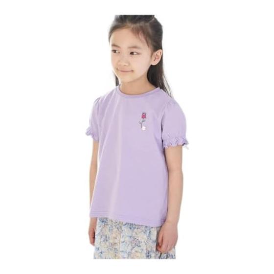 ROPE  PICNIC KIDS Pullover [HitoHanaROPE  PICNIC] One point flower embroidery sleeve gathered pullover for girls