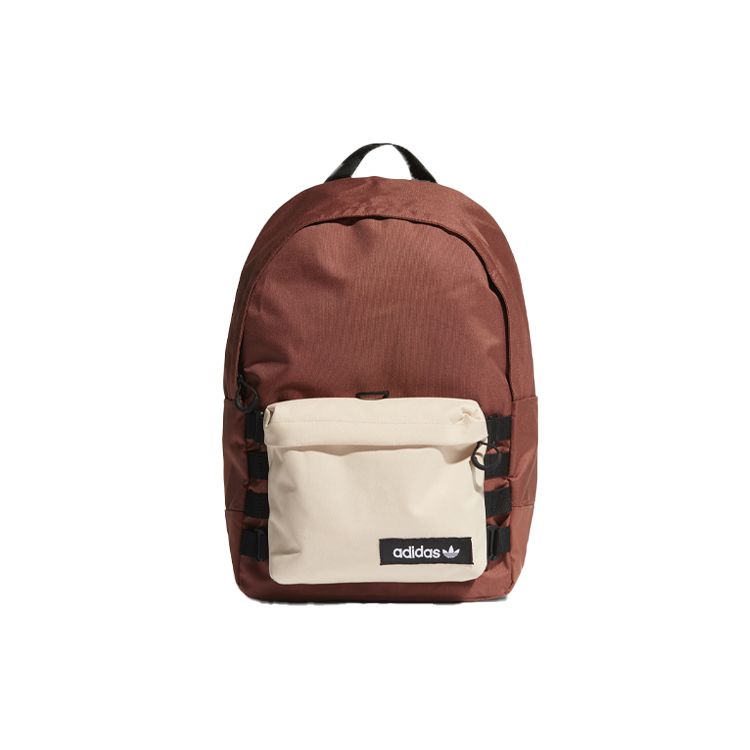 Adidas Originals Trefoil Small Logo Student Polyester Backpack Unisex Backpacks Brown Multicolor GN1395 Multicolor/Brown