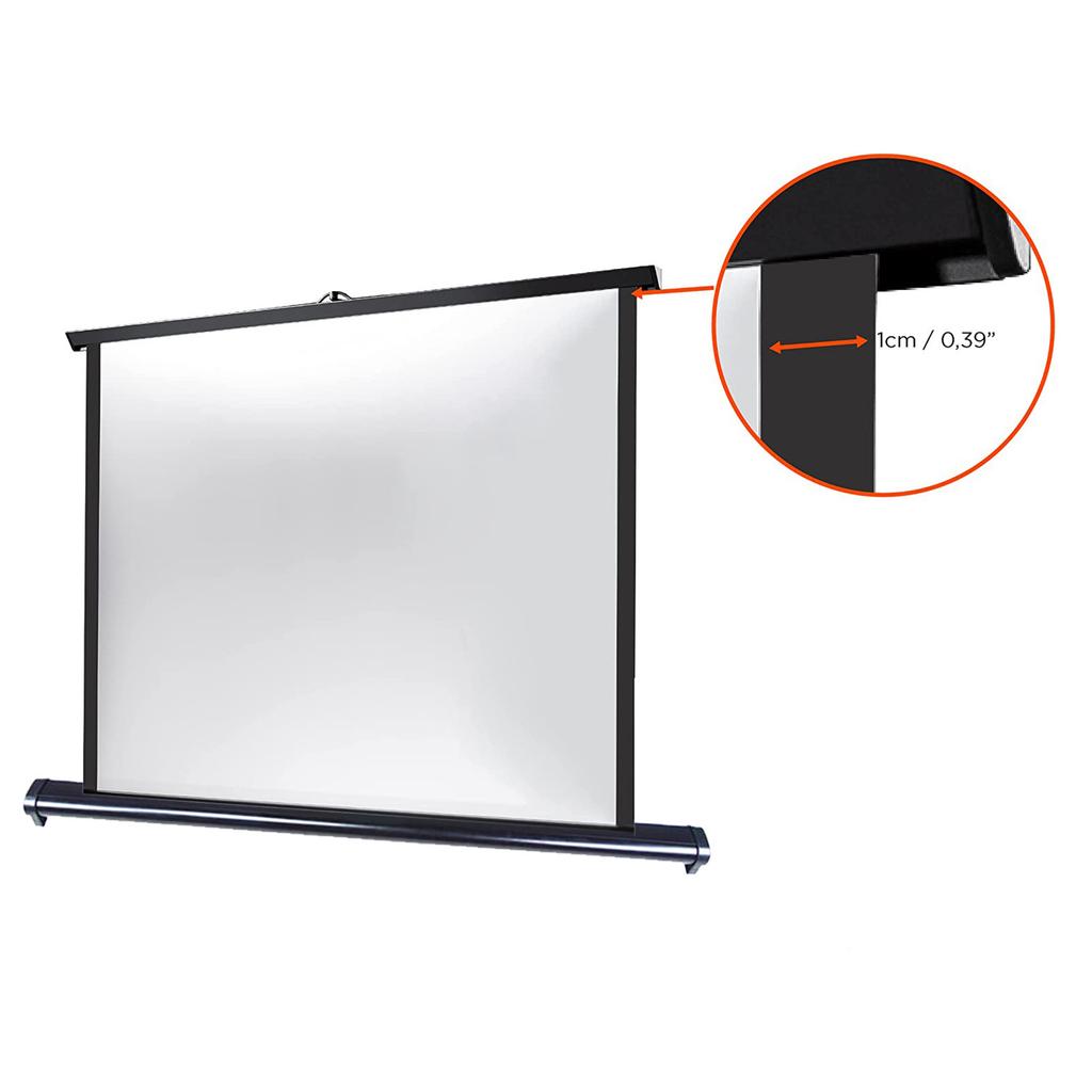 Schermo per proiettore portatile da 40 pollici con supporto da tavolo Adatto per 4 persone:Design Retrattile a 3 Proiezioni Pull-Up in Custodia di Alluminio per Proiettori Teleobiettivo