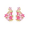 Cross-border Colorful Drip Oil Petal Stud Earrings - Eye-catching, Versatile, Stainless Steel Earrings for Women
