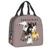 Cute Frenchie Dog Lover Resuable Lunch Box for Women Leakproof French Bulldog Cooler Thermal Food Insulated Lunch Bag School