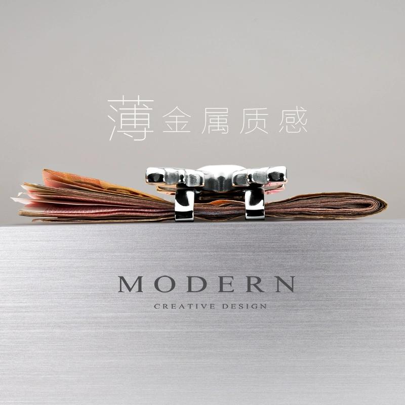 Modern Lucky Deer Head Wallet, Metal Wallet Wallet, Banknote Clip, Men's and Women's Stainless Steel Wallet