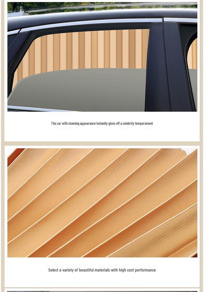 Automatic Retractable Car Sunshade Curtain for Baby Privacy - Blackout Front Windshield/Sedan Window Cover