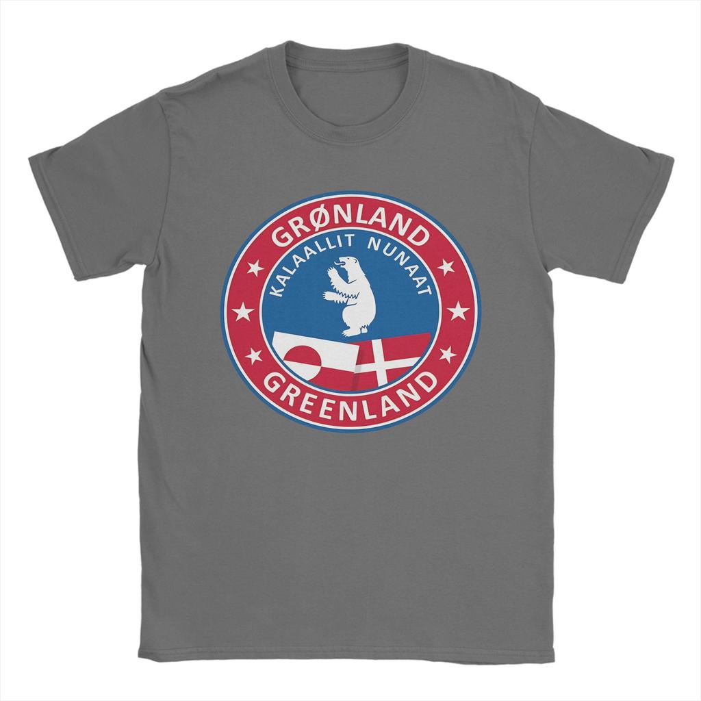 T-shirt da uomo con stemma della Groenlandia Magliette divertenti Manica corta Girocollo T-shirt Cotone Idea Regalo Abbigliamento