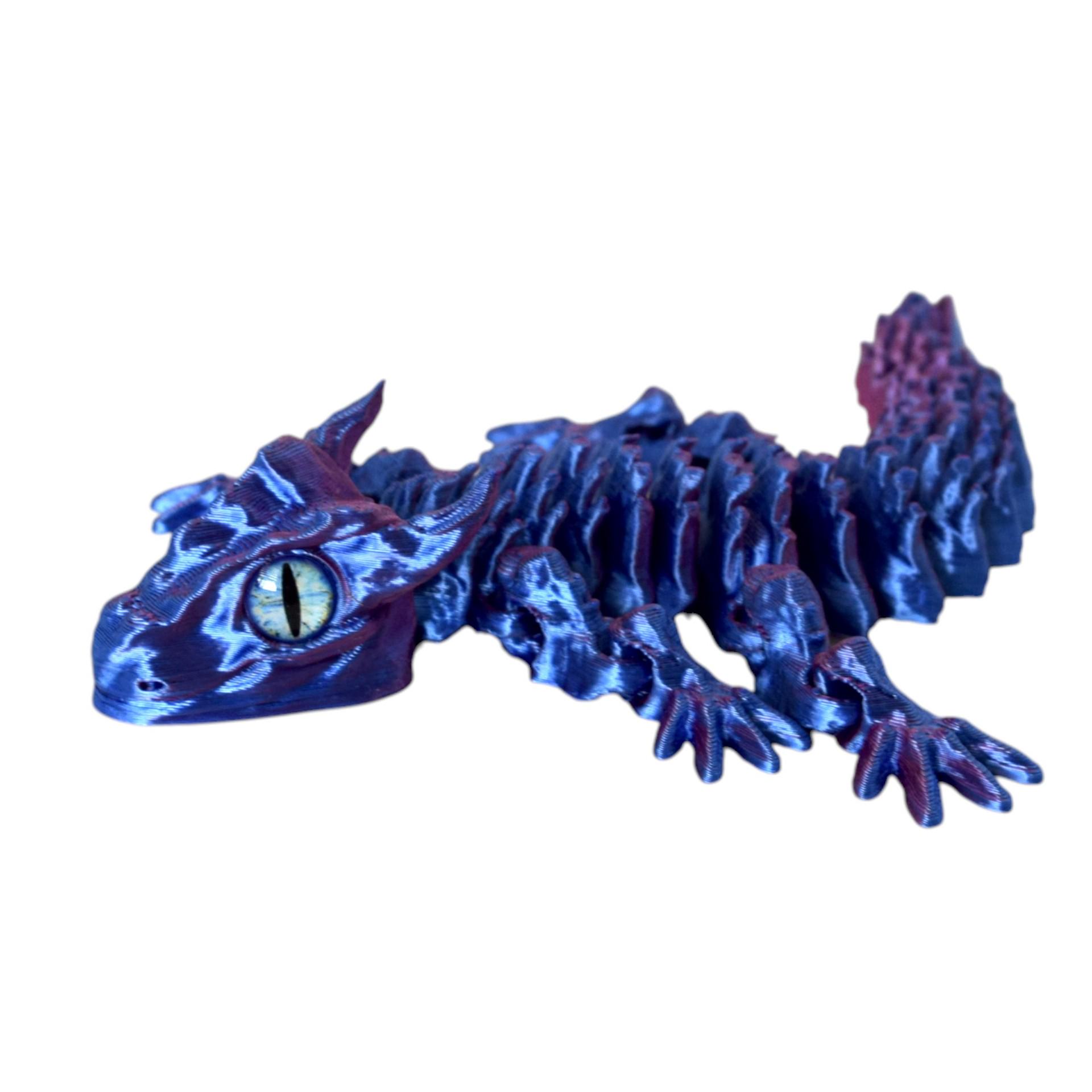 

Multicolor 3D Printed Young Dragon Figure - Decorative & Trendy Gift Model Red and Blue