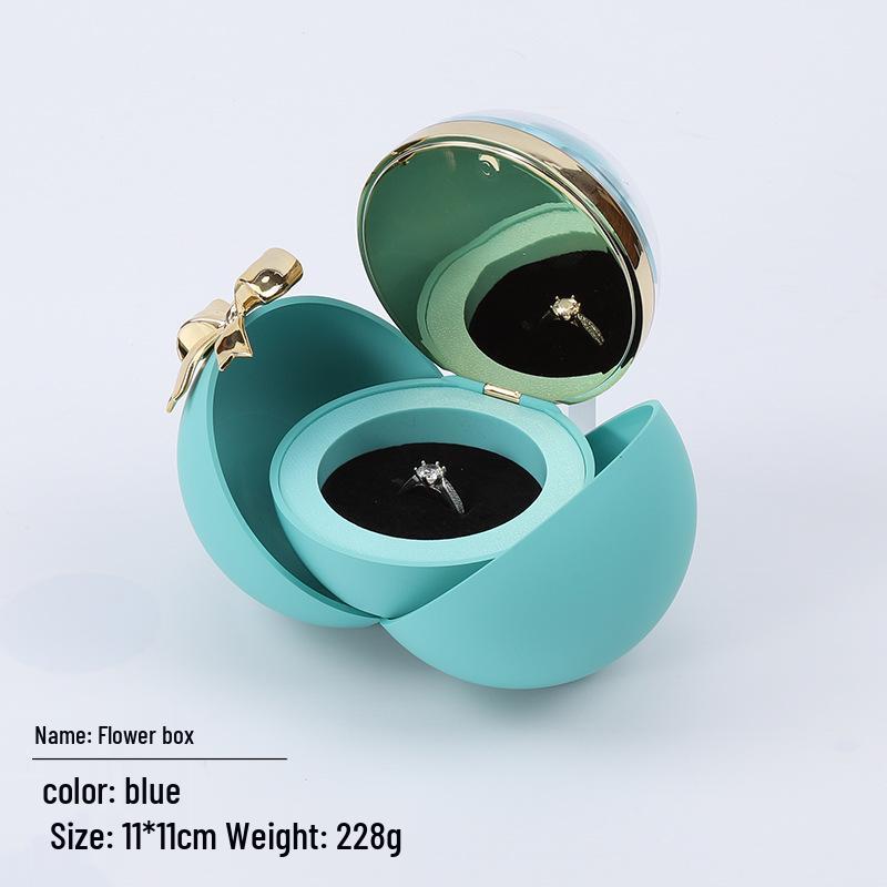 Schmuck-Geschenkbox mit Rosenblume: Kreative Runde Schachtel für Ringe, Ohrringe, Halsketten, Armbänder und Weihnachtsgeschenke