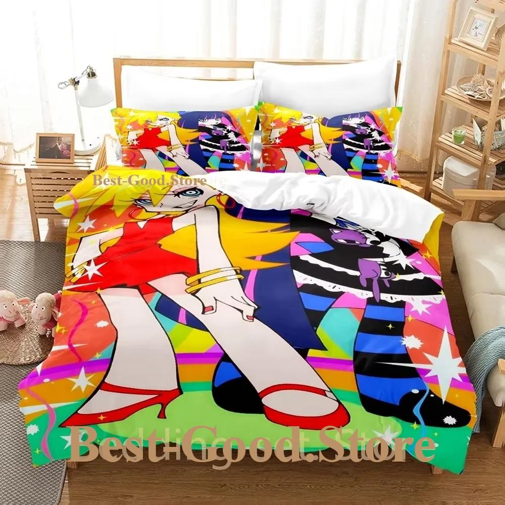 Panty And Stocking Bedding Set Single Twin Full Queen King Size Bed Set Adult Kid Bedroom Duvetcover Sets 3D Anime Bed Sheet Set