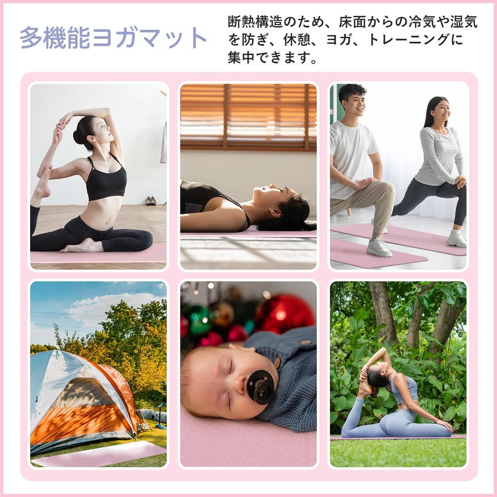 WeMe Yoga Mat Foldable Training Mat Exercise Mat TPE Material Pilates Mat Lightweight Beginners Advanced Convenient Storage Storage Bag Included