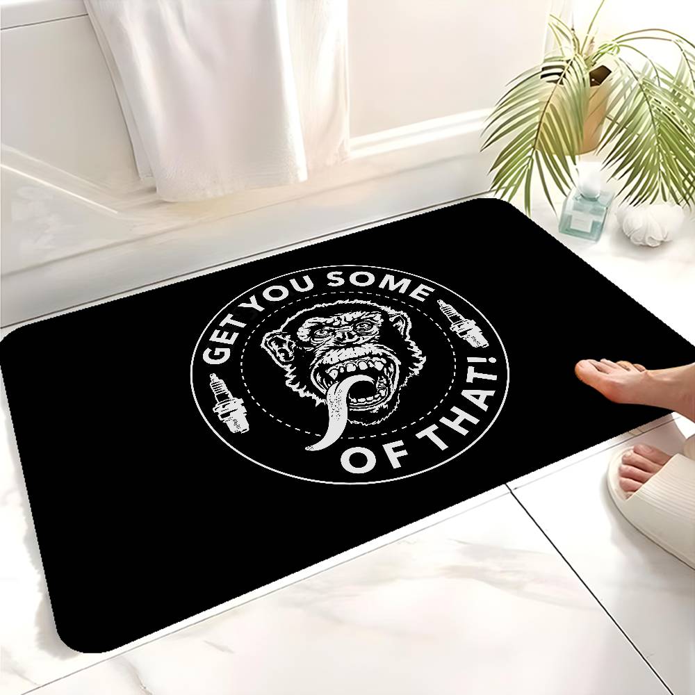 Gas Monkey Garage Logo Entrance Door Mat Washable Non-Slip Living Room Sofa Chairs Area Mat Kitchen Welcome Doormat