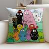 Bubbly BBarbapapaS Cushion Cover Breathable and skinfriendly linen pillowcase square removable and washable cushion