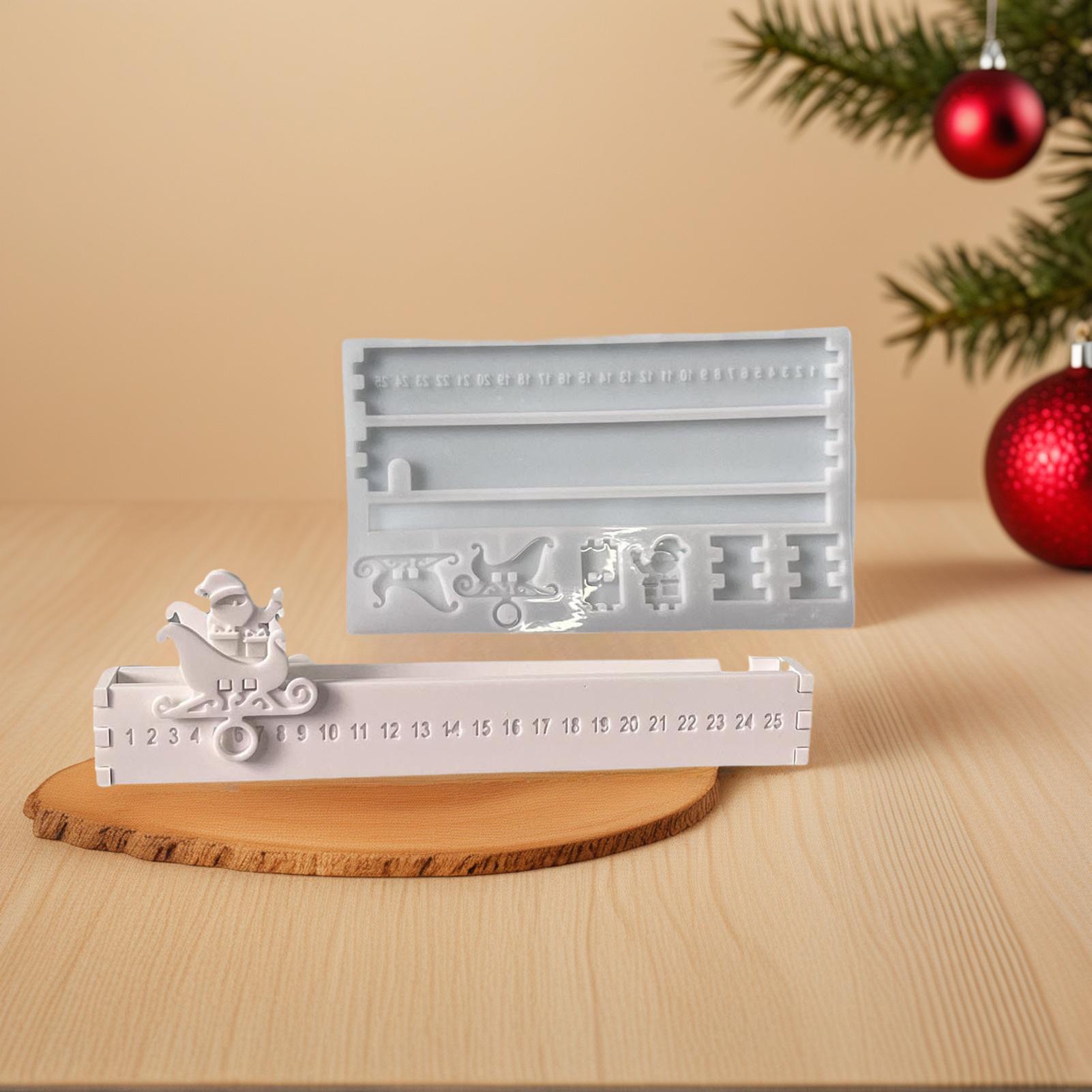 

Christmas Countdown Silicone Mold 25-Day Holiday Calendar Advent Ornaments Chocolate Mold Gypsum Mold Easy Release Crafts CN