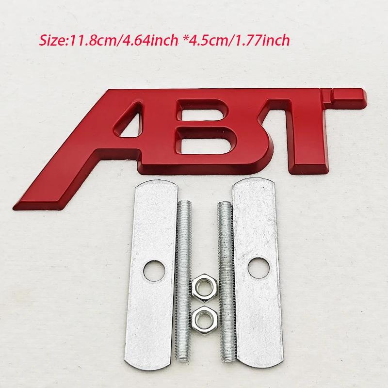 JIYQ3 3D ABT Logo Emblem Car Trunk Front Grille Badge For T6 S5 RS7 C8 Q8 RS6 SQ5 Q5 Q7 RS4 A3 8V A6 Skoda Sticker Auto Accessories