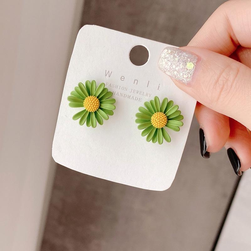 

Серьги-пусеты «Ромашка Подсолнух» - Летние Хризантемы Белые Цветы, Идеальный Отпускной Стиль