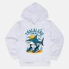 KidsCasual HoodedPullover Sweatshirt,Eye-catching Funny Shark Character Retro Sunset Print,Soft Fabric, Suitable For Kids Daily And Weekend Activities