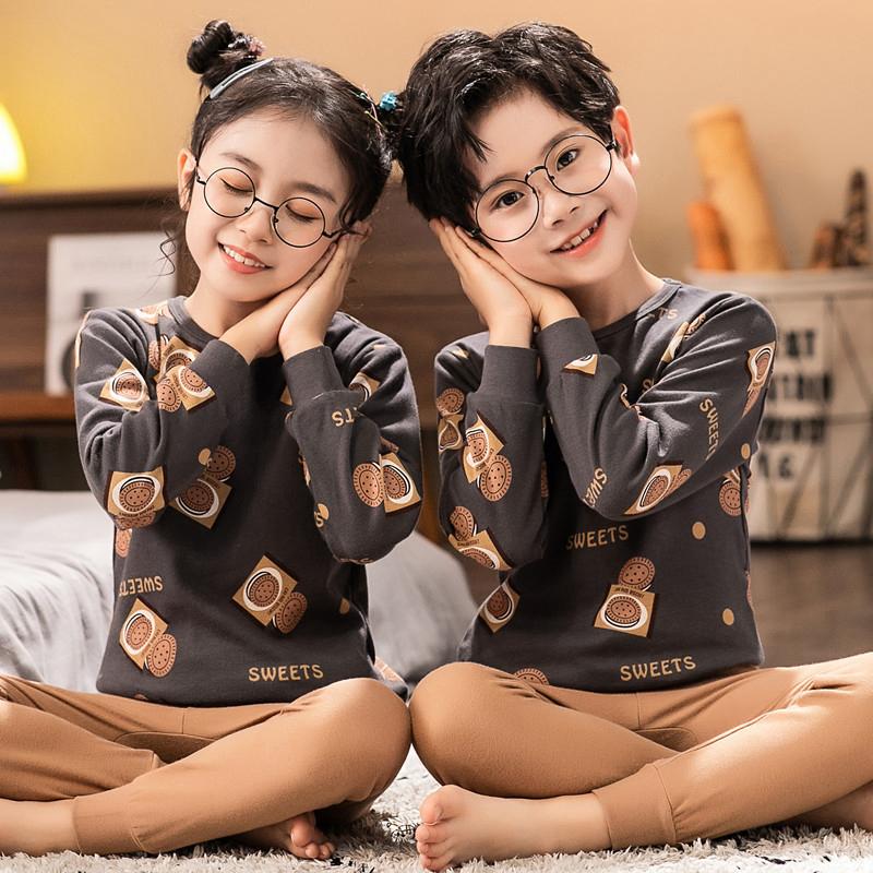100% Cotton Children's Pajamas Astronaut Pajamas for Teens 4 6 8 12Years Winter Boys Clothes Long Sleeve Baby Girl Clothing Sets