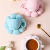 200ml Ceramics Coffee Mugs with Flower Shape Saucers Porcelains Drink Cups Unique Coffee Cups Gift for Women Girlfriend