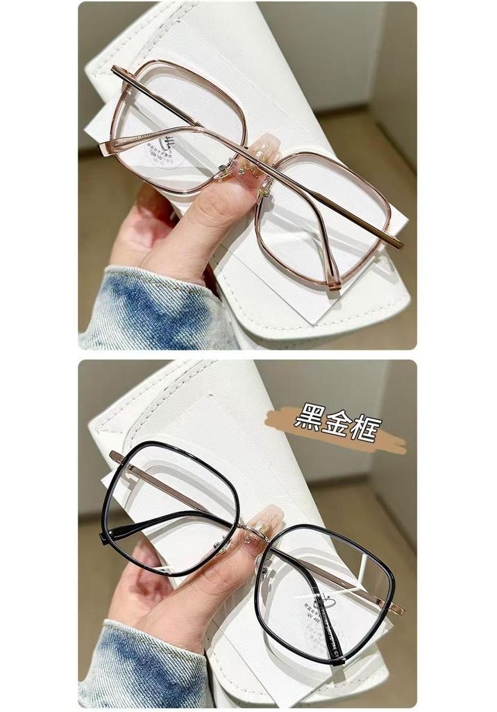 2024 Trendy Polygon Glasses Frame for Round Faces, Anti-Blue Light, Compatible with Myopia Lenses