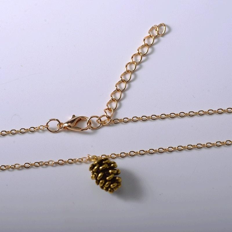 New Simple Alloy Pine Pine Pendant Necklace Rose Gold Pine-cone Pine Fruit Necklace As Promise Gifts