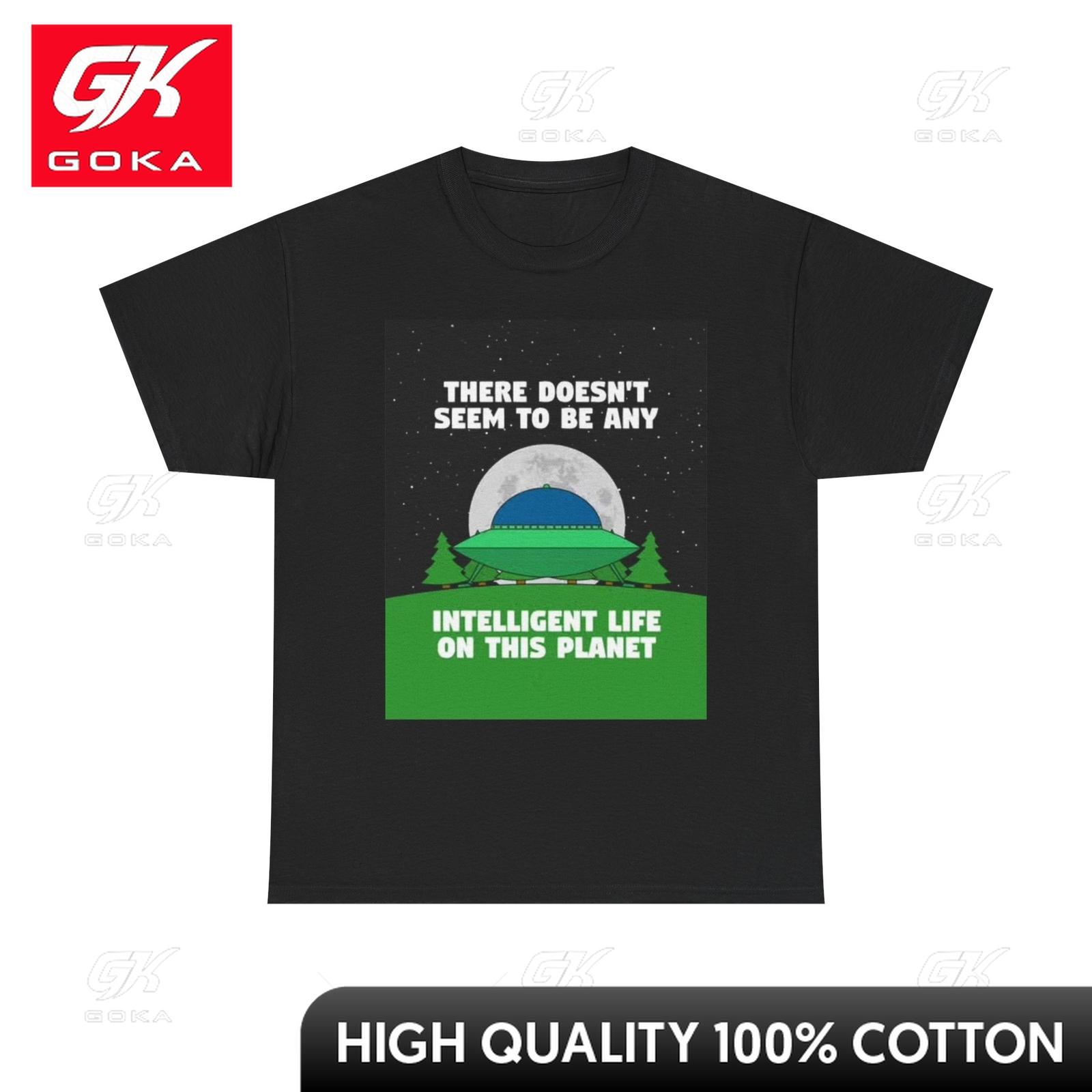 Funny Alien Space Ship Graphic T Shirt Unisex Heavy Cotton Tee Bold Joyful Tee Calm Creative Snug Casual Tee S
